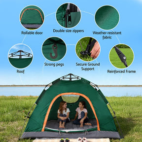 Weisshorn Camping Tent Instant Tent Pop up 2 Person Outdoor Hiking Tents Hiking Green - SportZone.co.nz
