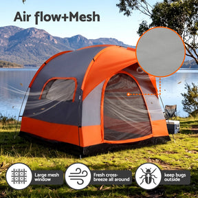Weisshorn Camping Tent SUV Family Camping Car Tent 6-8 Person 250cm Orange - SportZone.co.nz