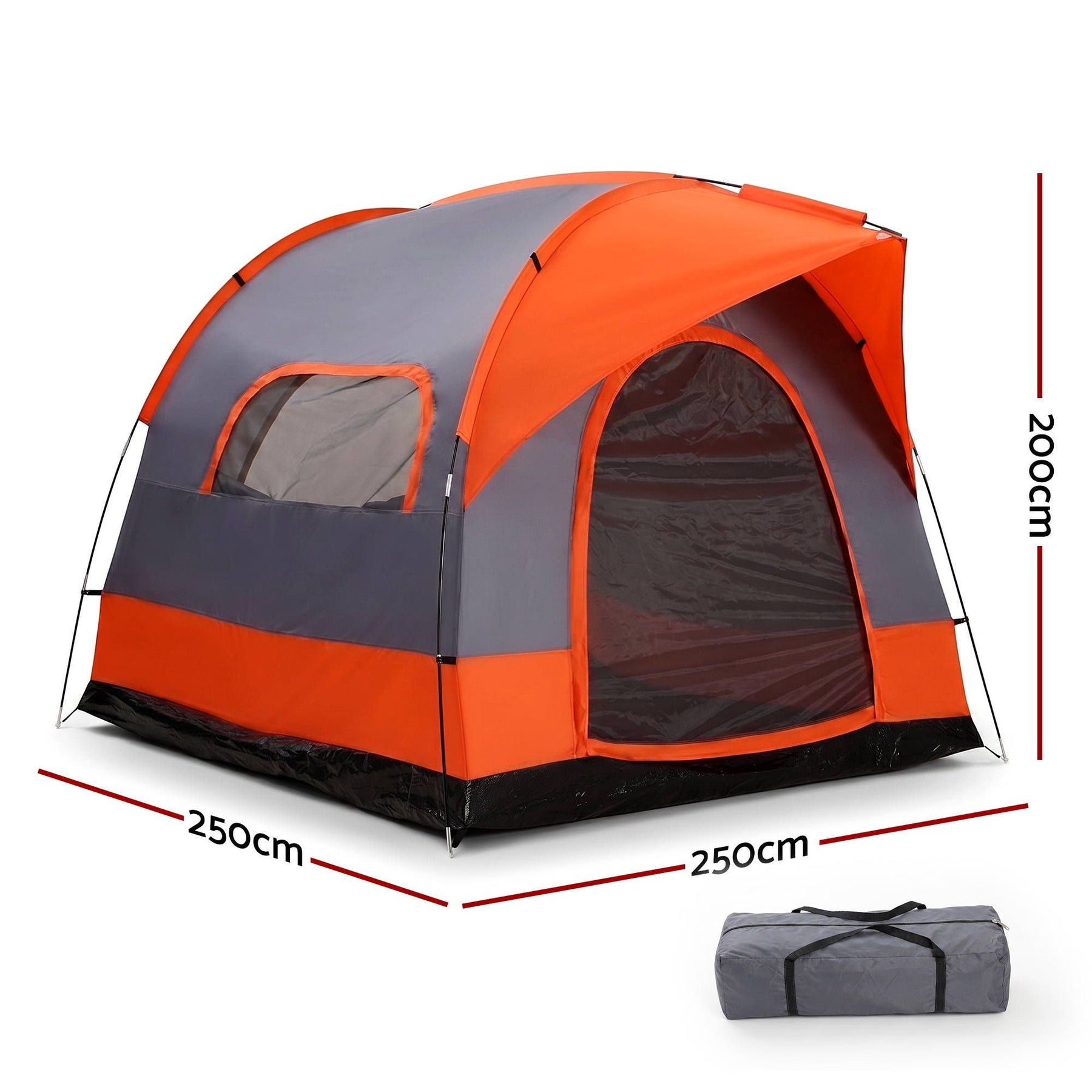 Weisshorn Camping Tent SUV Family Camping Car Tent 6-8 Person 250cm Orange - SportZone.co.nz