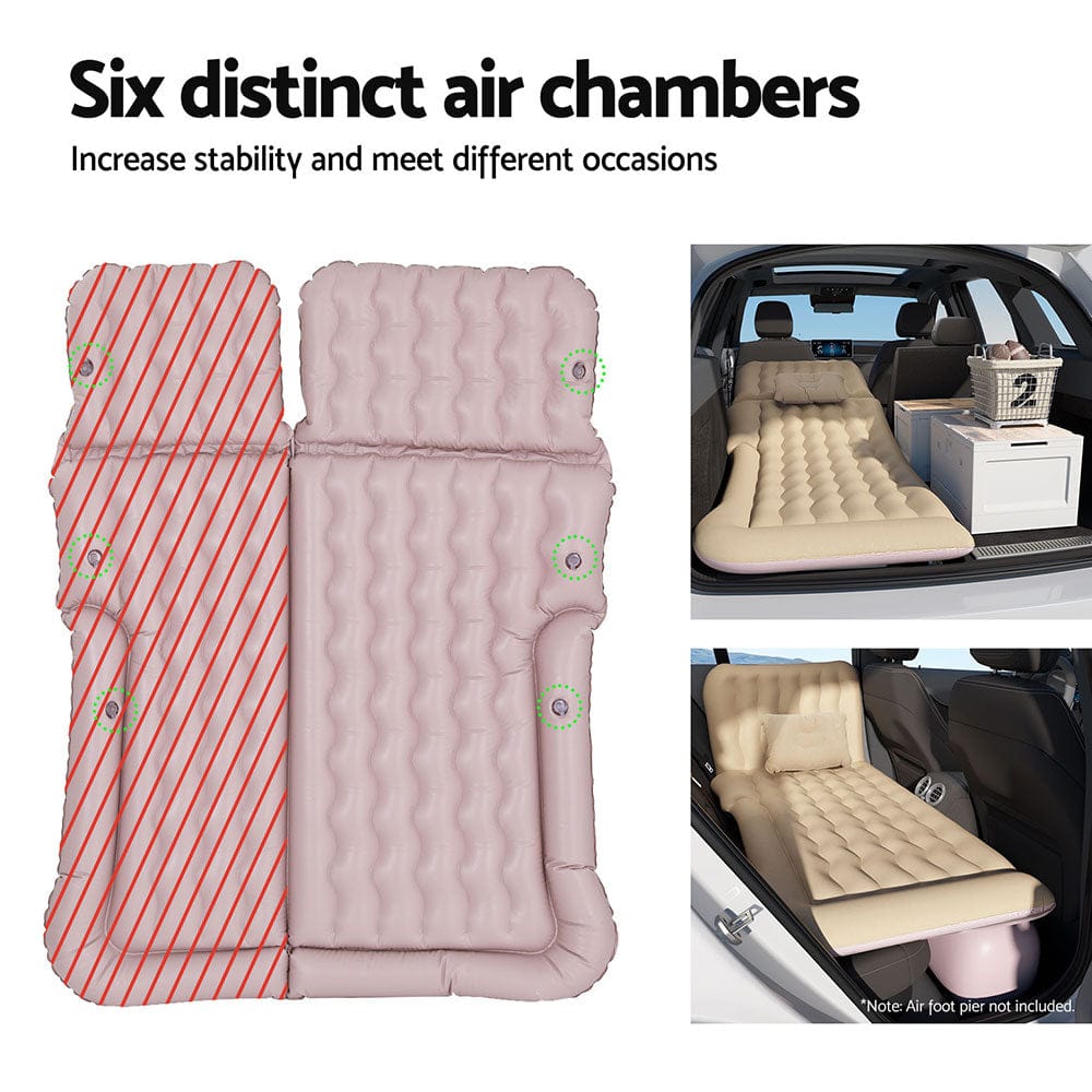 Weisshorn Car Mattress 175x130 Inflatable SUV Back Seat Camping Bed Beige - SportZone.co.nz