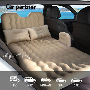 Weisshorn Car Mattress 176x80 Inflatable SUV Back Seat Camping Bed Beige - SportZone.co.nz