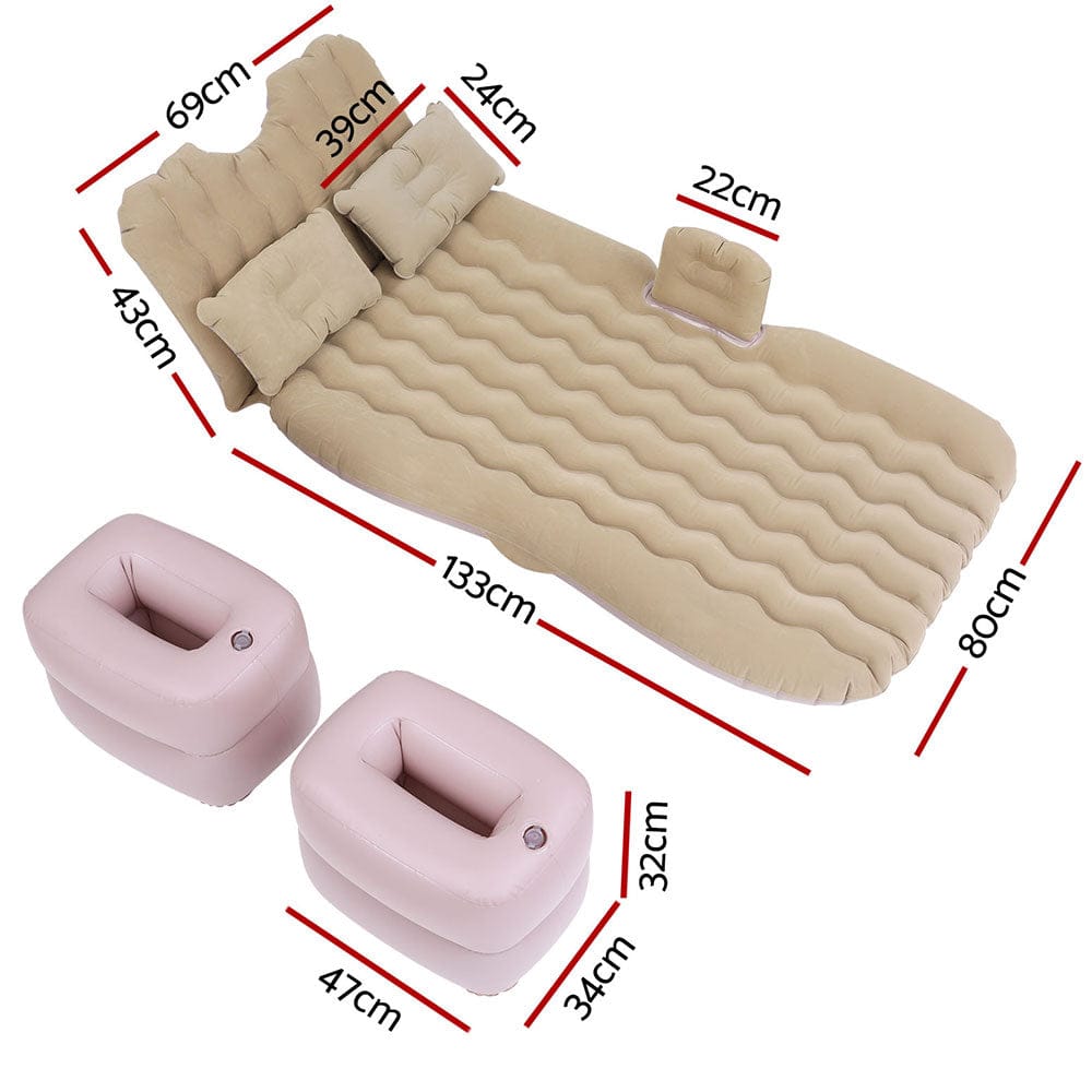 Weisshorn Car Mattress 176x80 Inflatable SUV Back Seat Camping Bed Beige - SportZone.co.nz