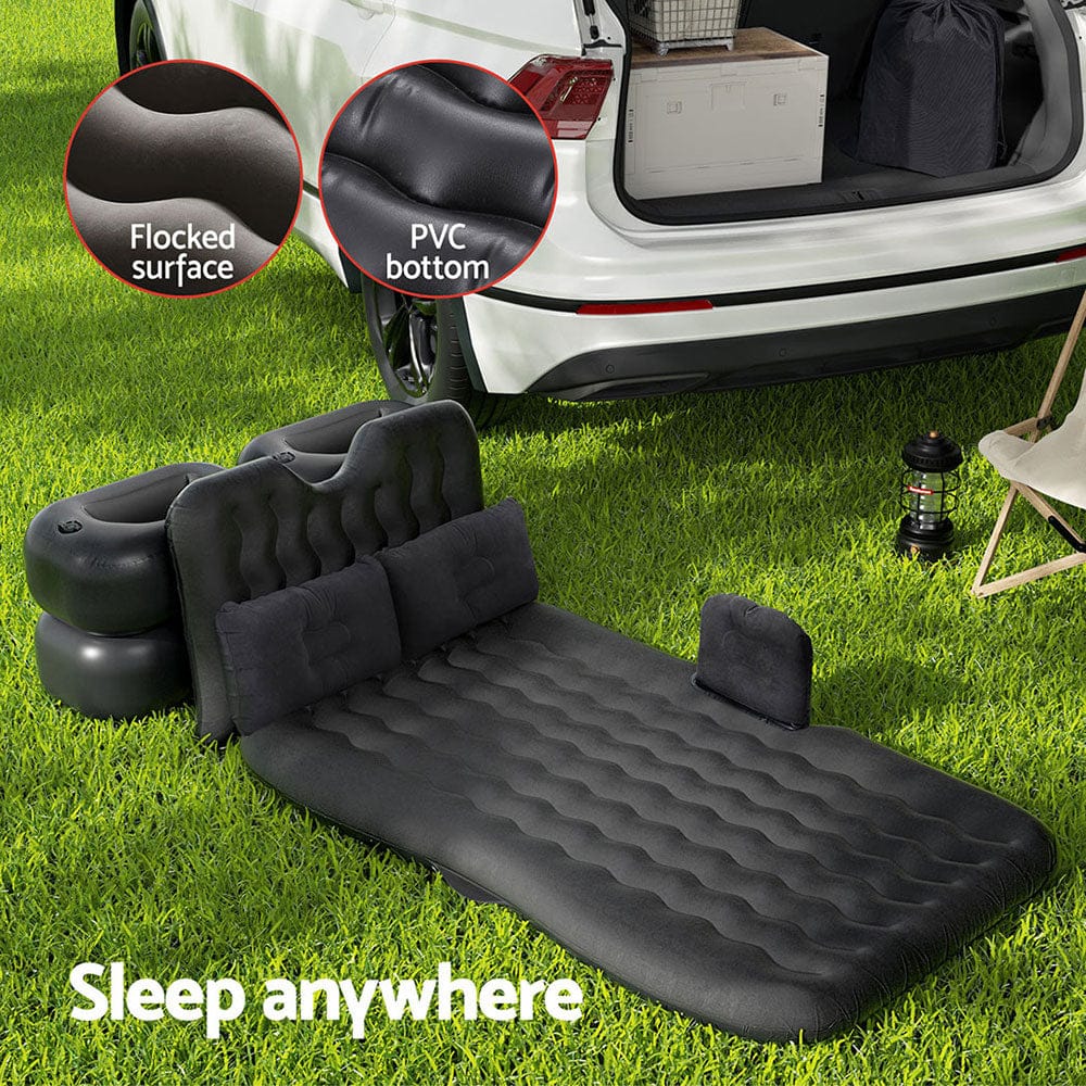 Weisshorn Car Mattress 176x80 Inflatable SUV Back Seat Camping Bed Charcoal - SportZone.co.nz