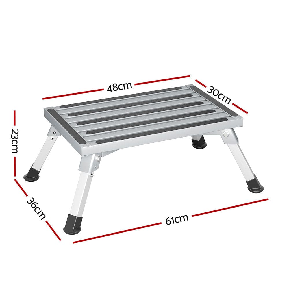 Weisshorn Caravan Step Folding Aluminium Step Ladder Stool - SportZone.co.nz