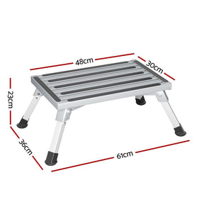 Weisshorn Caravan Step Folding Aluminium Step Ladder Stool - SportZone.co.nz