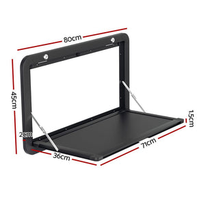 Weisshorn Caravan Table 800 x 450mm Folding Lockable Black - SportZone.co.nz