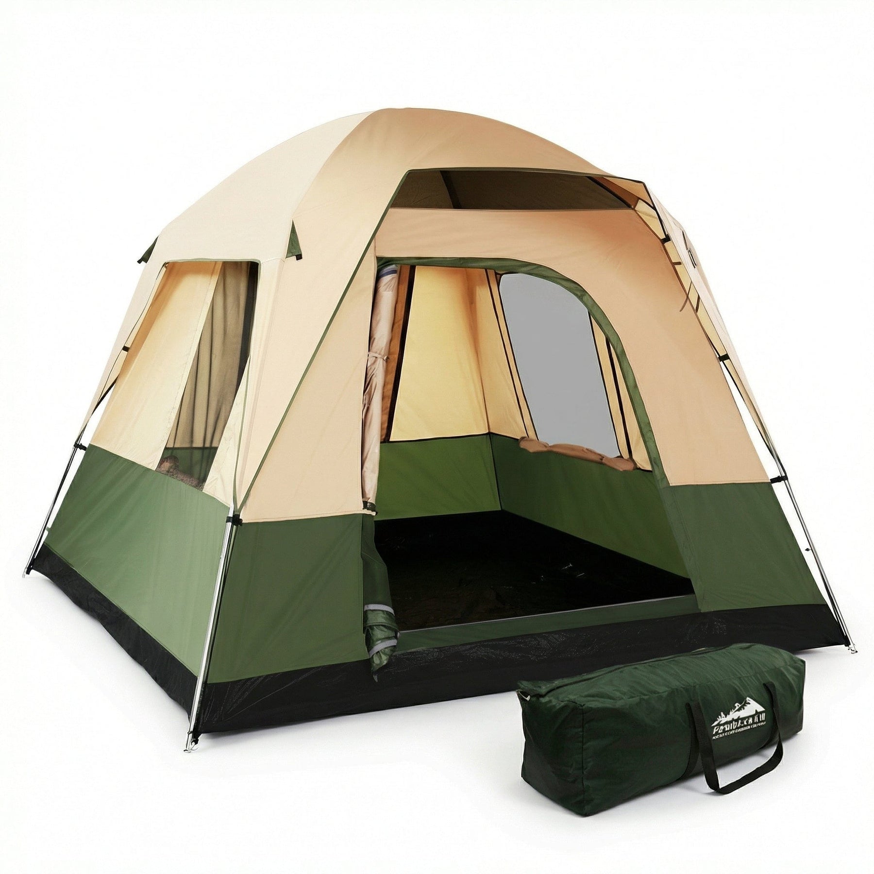 Weisshorn Family Camping Tent 4 Person Hiking Beach Tents Green