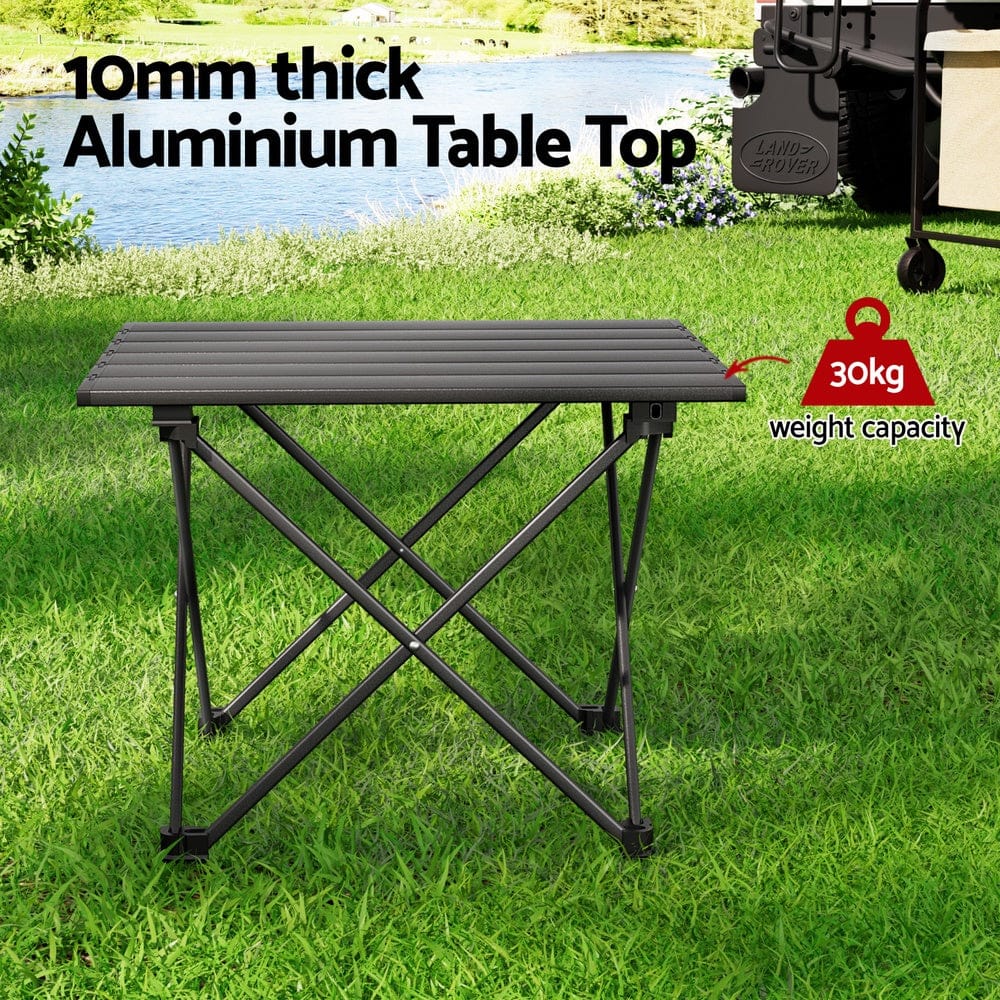 Weisshorn Folding Camping Table 40CM Roll Up Outdoor Picnic BBQ Aluminium Desk - SportZone.co.nz