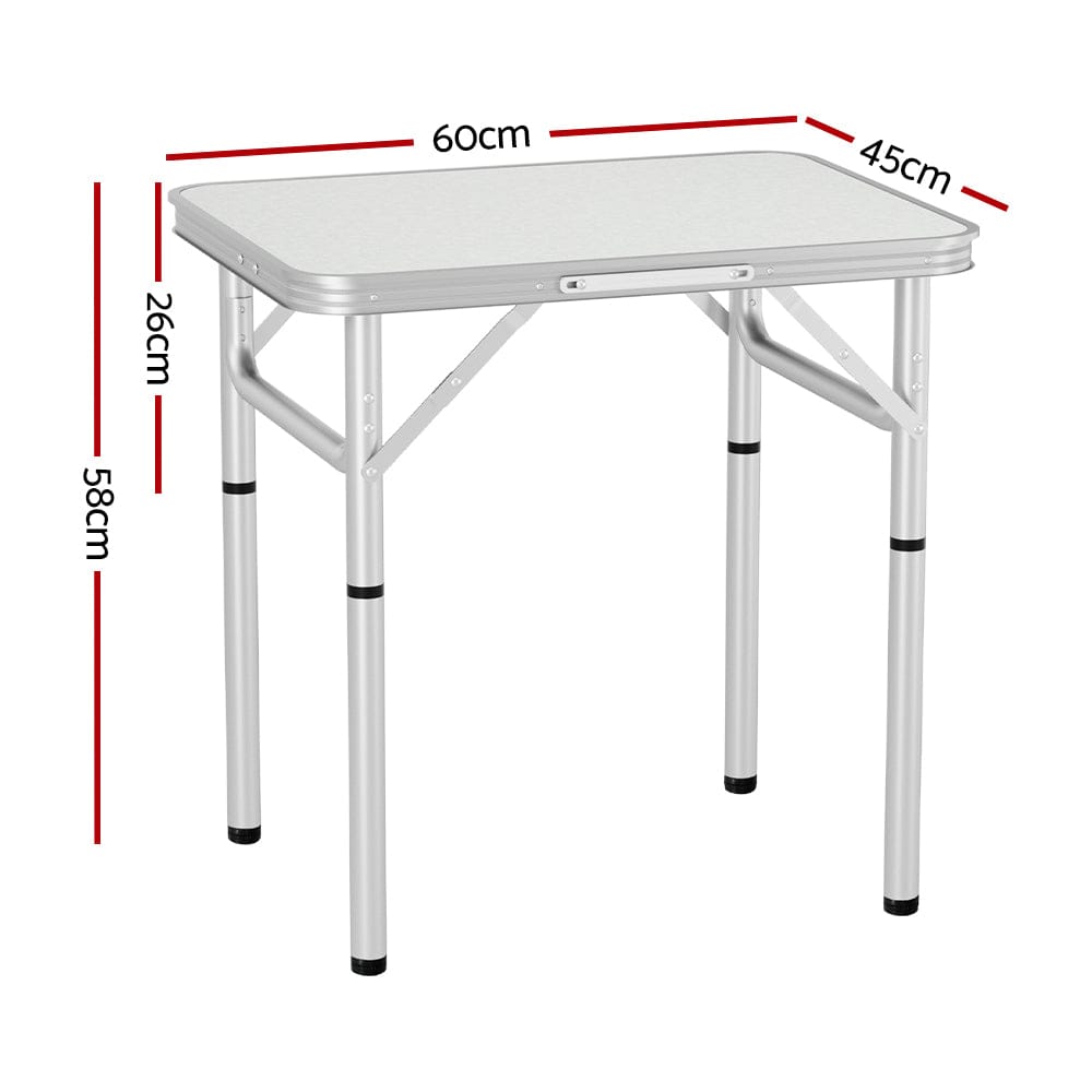 Weisshorn Folding Camping Table 60CM Adjustable Portable Outdoor Picnic Desk - SportZone.co.nz