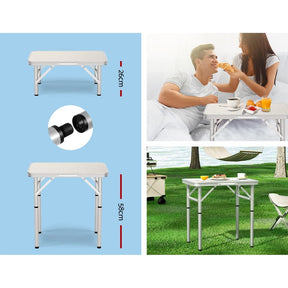 Weisshorn Folding Camping Table 60CM Adjustable Portable Outdoor Picnic Desk - SportZone.co.nz