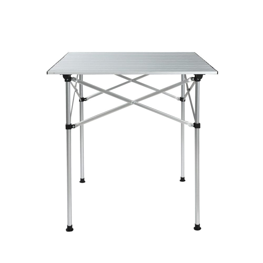 Weisshorn Folding Camping Table 70CM Roll Up Outdoor Picnic BBQ Aluminium Desk - SportZone.co.nz