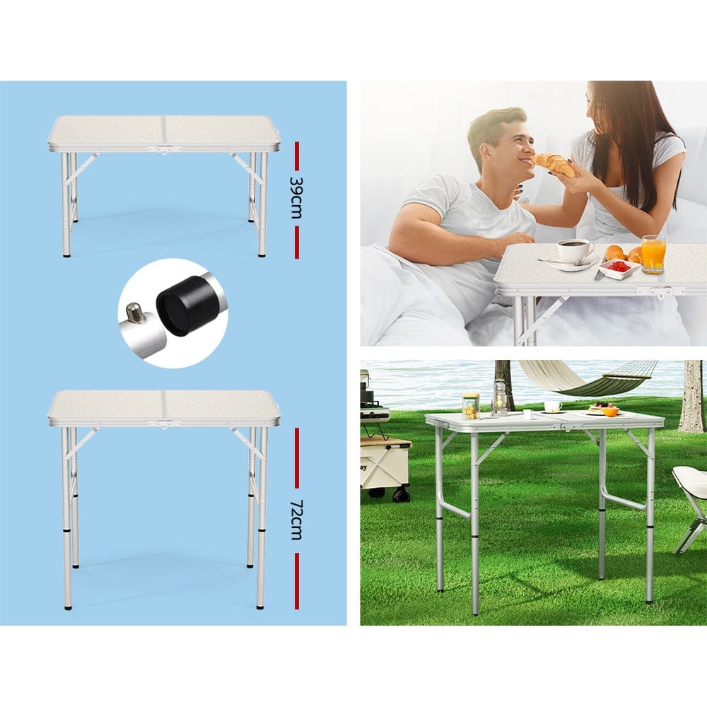 Weisshorn Folding Camping Table 90CM Adjustable Portable Outdoor Picnic Desk - SportZone.co.nz