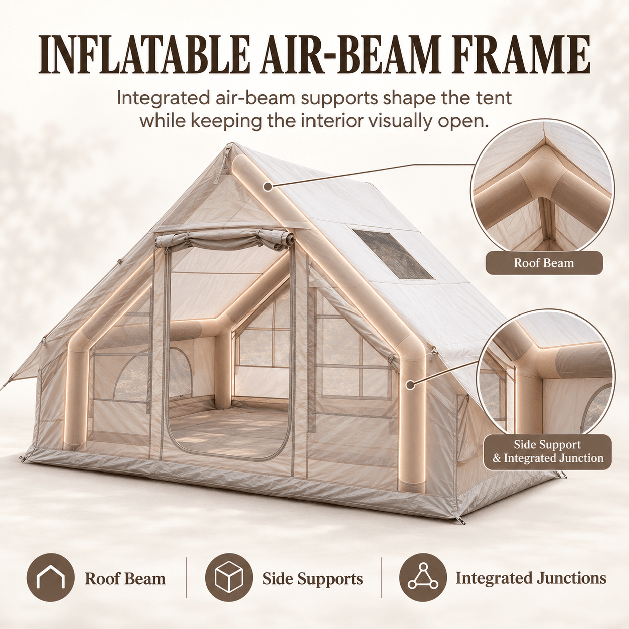 Weisshorn Inflatable A-Frame Air Tent 4-6 Person 300x210cm - SportZone.co.nz