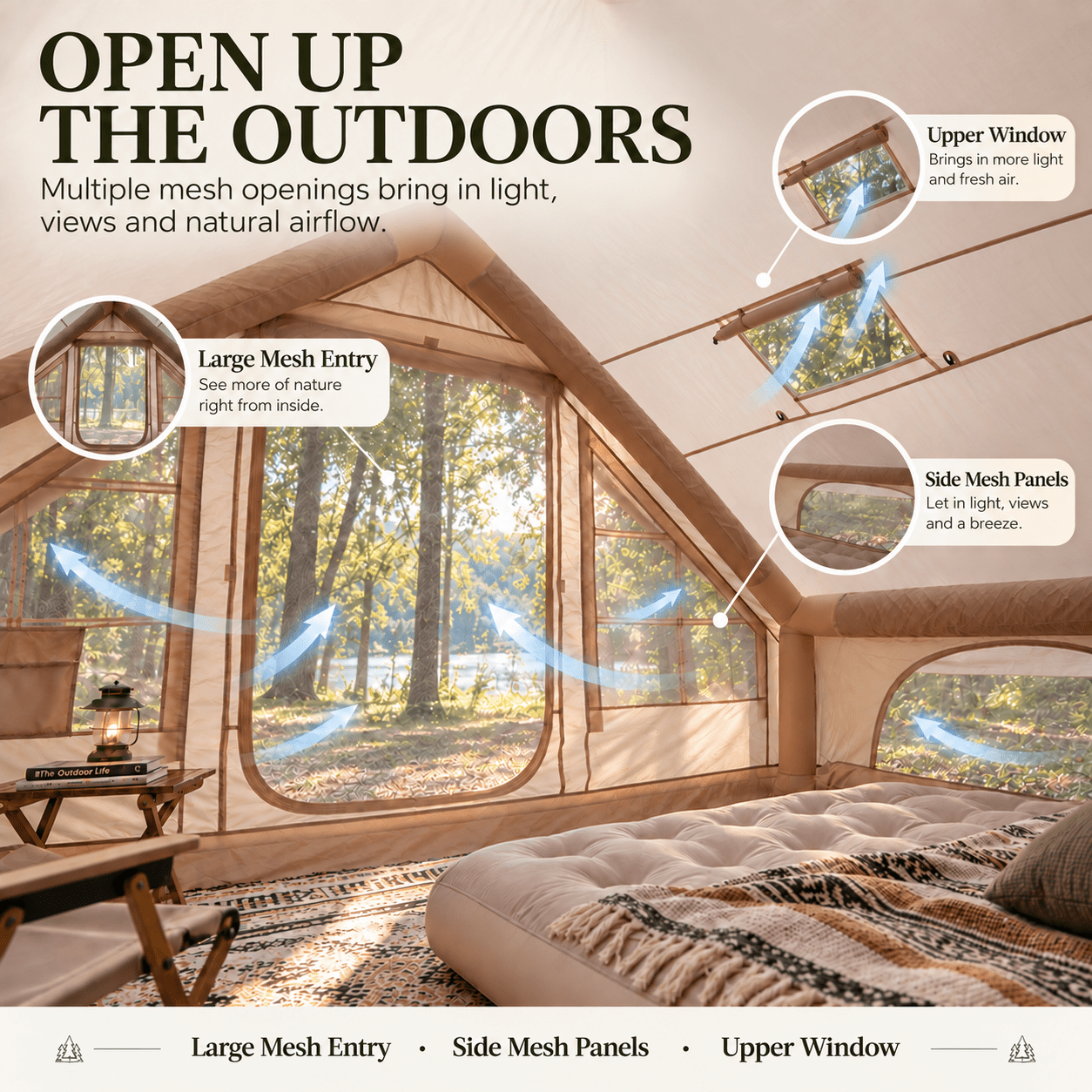 Weisshorn Inflatable A-Frame Air Tent 4-6 Person 300x210cm - SportZone.co.nz