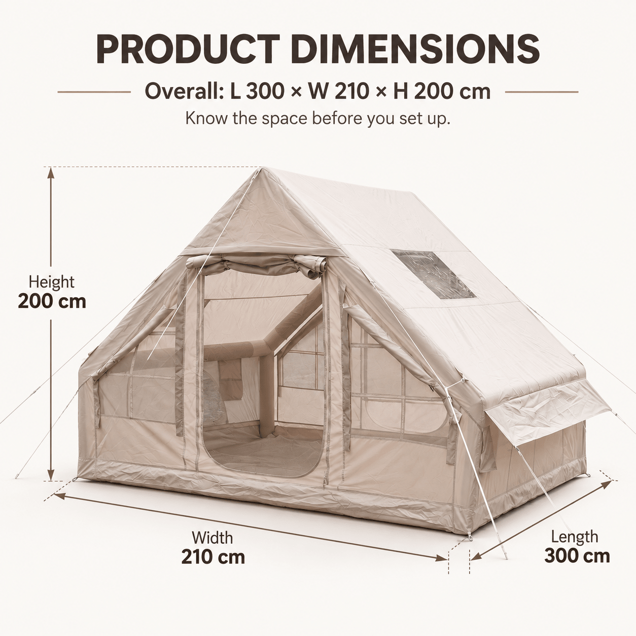 Weisshorn Inflatable A-Frame Air Tent 4-6 Person 300x210cm - SportZone.co.nz