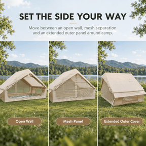Weisshorn Inflatable A-Frame Camping Tent 4-6 Person Large Glamping Beige - SportZone.co.nz