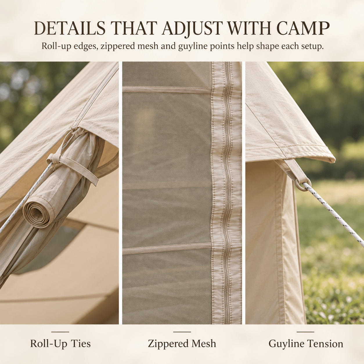 Weisshorn Inflatable A-Frame Camping Tent 4-6 Person Large Glamping Beige - SportZone.co.nz