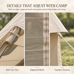 Weisshorn Inflatable A-Frame Camping Tent 4-6 Person Large Glamping Beige - SportZone.co.nz