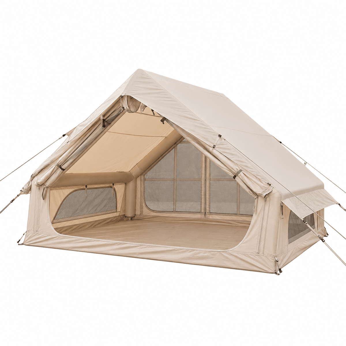 Weisshorn Inflatable A-Frame Camping Tent 4-6 Person Large Glamping Beige - SportZone.co.nz