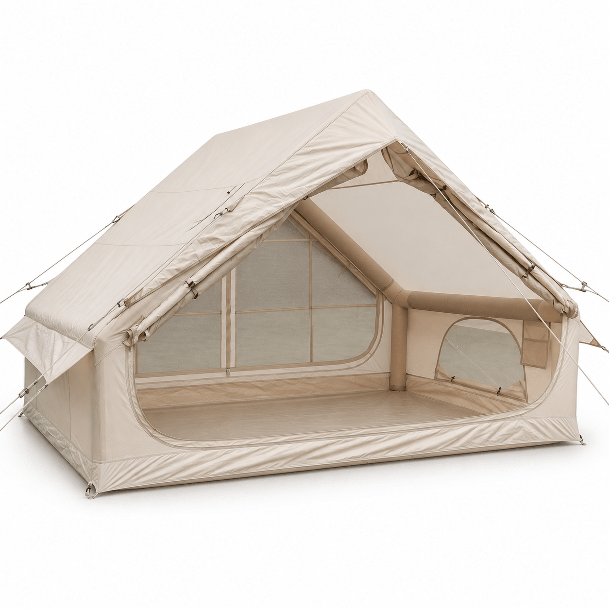 Weisshorn Inflatable A-Frame Camping Tent 4-6 Person Large Glamping Beige - SportZone.co.nz