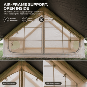 Weisshorn Inflatable A-Frame Tent with Extended Side Awning Basecamp Shelter - SportZone.co.nz
