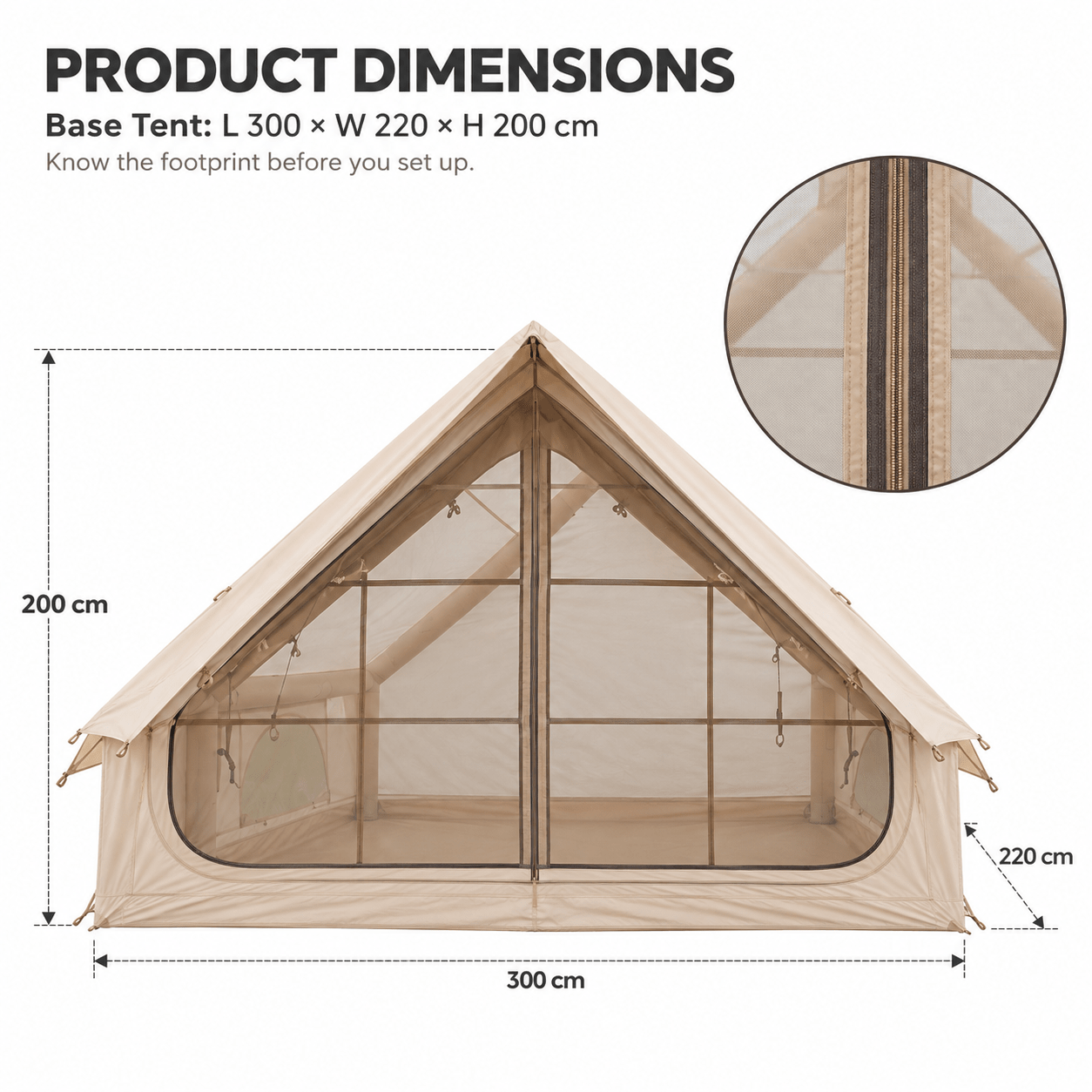 Weisshorn Inflatable A-Frame Tent with Extended Side Awning Basecamp Shelter - SportZone.co.nz
