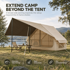 Weisshorn Inflatable A-Frame Tent with Extended Side Awning Basecamp Shelter - SportZone.co.nz