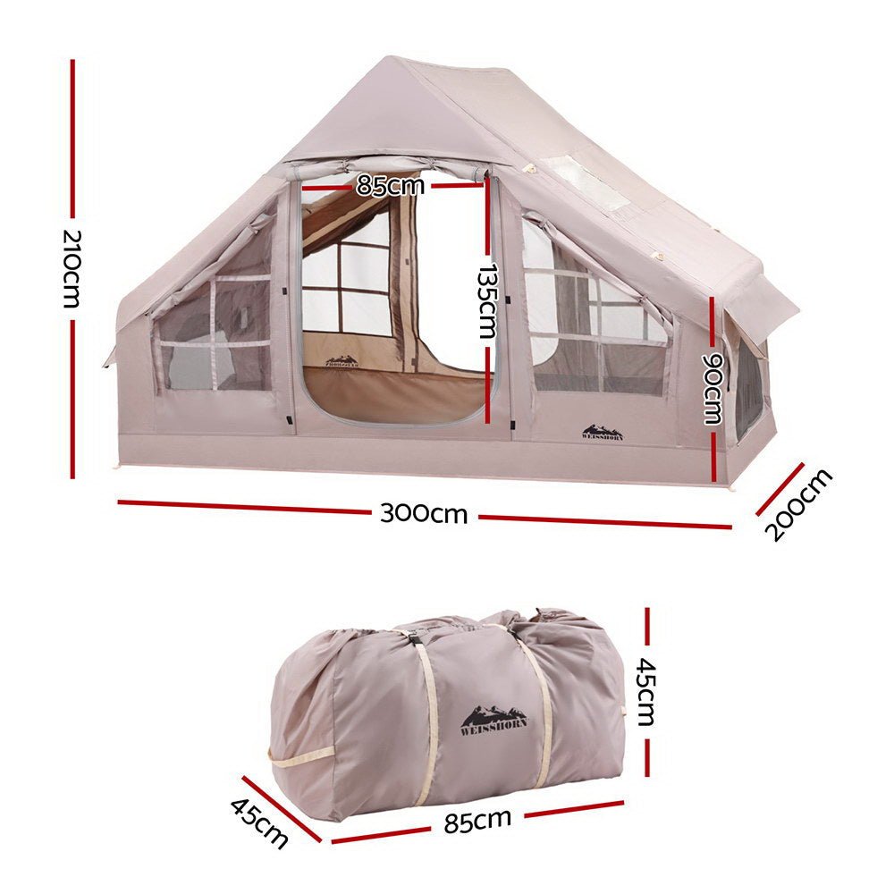 Weisshorn Inflatable Beach Tent 4 - 6 Person – PU3000 Waterproof with UV Protection - SportZone.co.nz