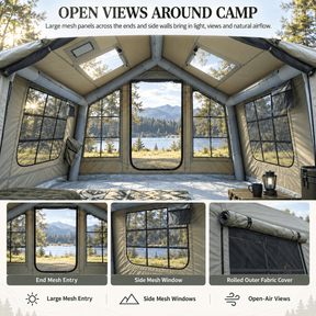 Weisshorn Inflatable Camping Tent Cabin Style with Skylight Mesh 300x265cm - SportZone.co.nz