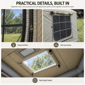 Weisshorn Inflatable Camping Tent Cabin Style with Skylight Mesh 300x265cm - SportZone.co.nz