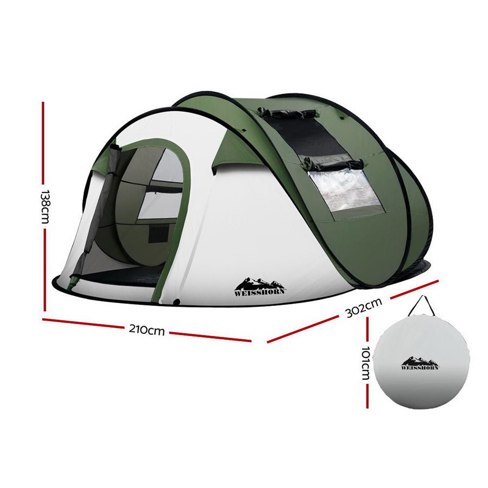 Weisshorn Instant Up Camping Tent 4 - 5 Person Pop up Tents Family Hiking Beach Dome - SportZone.co.nz