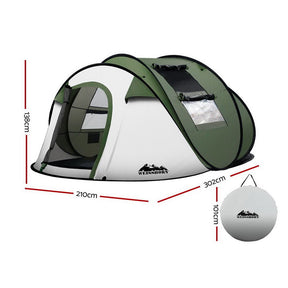 Weisshorn Instant Up Camping Tent 4 - 5 Person Pop up Tents Family Hiking Beach Dome - SportZone.co.nz