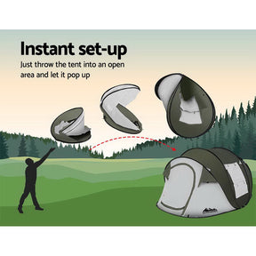 Weisshorn Instant Up Camping Tent 4 - 5 Person Pop up Tents Family Hiking Beach Dome - SportZone.co.nz