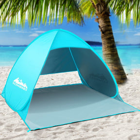Weisshorn Pop Up Beach Tent Camping Hiking 3 Person Sun Shade Fishing Shelter - SportZone.co.nz