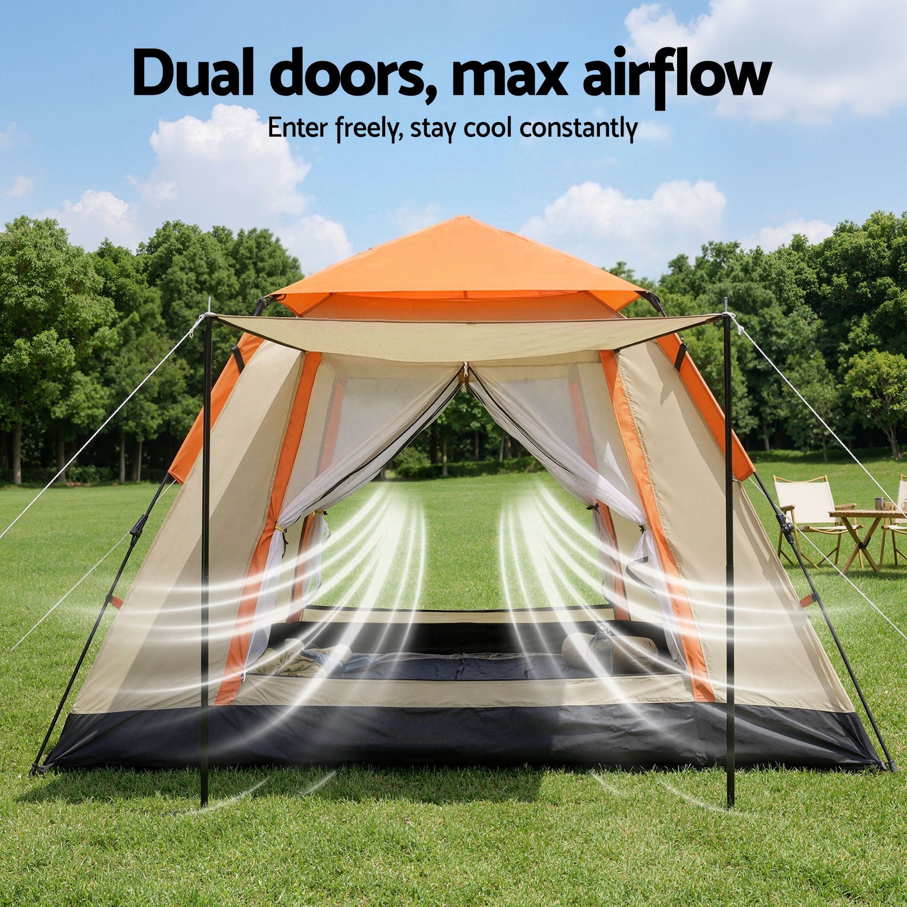 Weisshorn Pop Up Camping Tent 3 - 4 Person Automatic Tent Instant Setup Waterproof - SportZone.co.nz