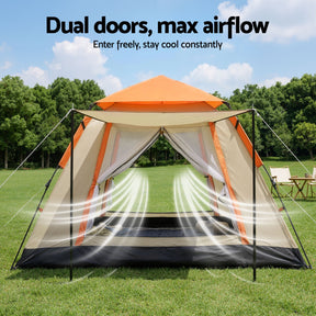 Weisshorn Pop Up Camping Tent 3 - 4 Person Automatic Tent Instant Setup Waterproof - SportZone.co.nz