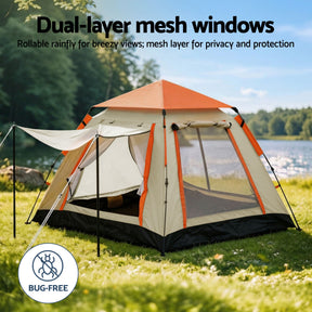 Weisshorn Pop Up Camping Tent 3 - 4 Person Automatic Tent Instant Setup Waterproof - SportZone.co.nz