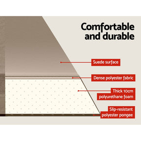 Weisshorn Self Inflating Mattress 10CM Camping Sleeping Mat Air Double Coffee - SportZone.co.nz