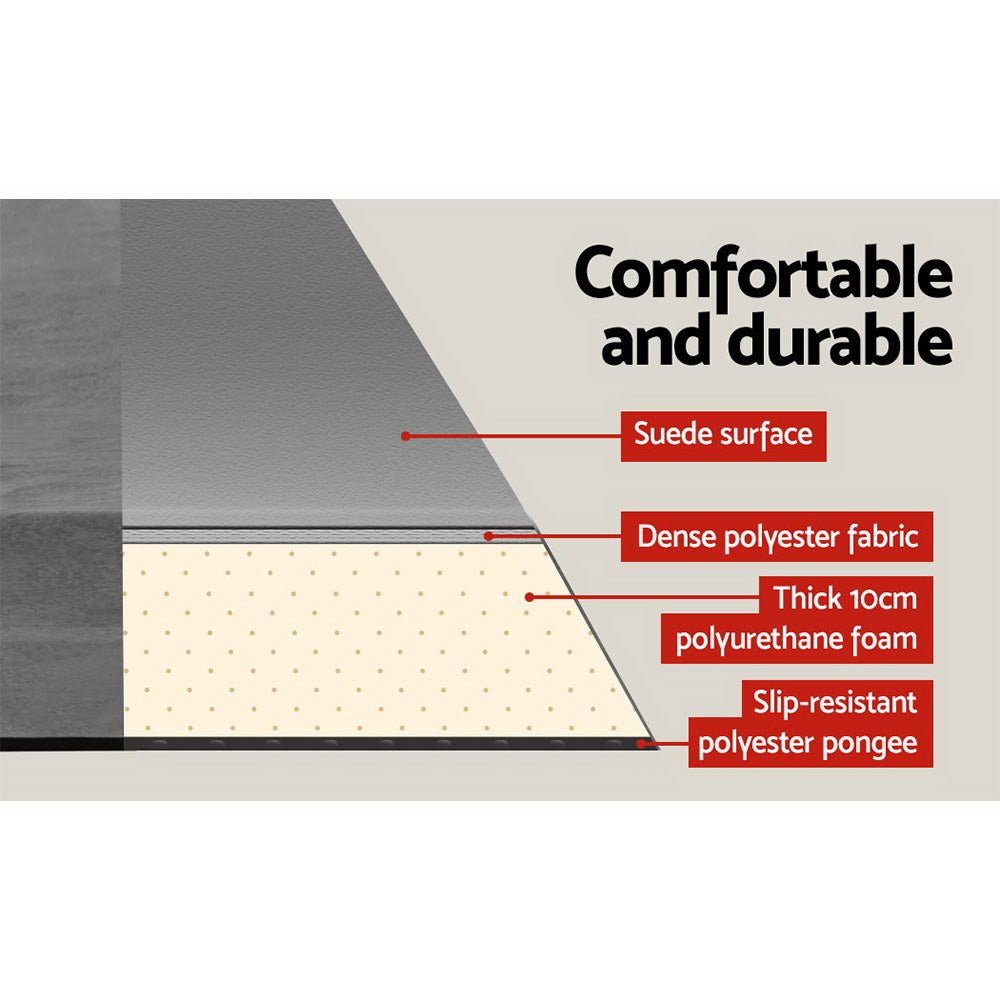 Weisshorn Self Inflating Mattress 10CM Camping Sleeping Mat Air Double Grey - SportZone.co.nz