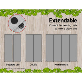 Weisshorn Self Inflating Mattress Camping Sleeping Mat Air Bed Double Set Grey - SportZone.co.nz