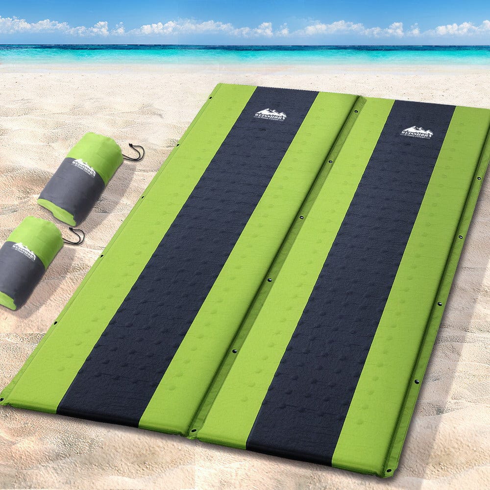 Weisshorn Self Inflating Mattress Camping Sleeping Mat Air Bed Pad Double Green - SportZone.co.nz