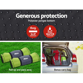Weisshorn Self Inflating Mattress Camping Sleeping Mat Air Bed Pad Double Green - SportZone.co.nz