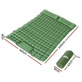 Weisshorn Self Inflating Mattress Camping Sleeping Mat Air Bed Pad Double Pillow - SportZone.co.nz