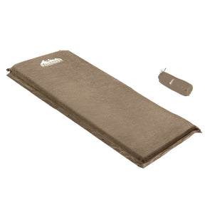 Weisshorn Self Inflating Mattress Camping Sleeping Mat Air Bed Single Coffee - SportZone.co.nz
