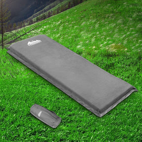 Weisshorn Self Inflating Mattress Camping Sleeping Mat Air Bed Single Grey - SportZone.co.nz