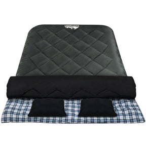 Weisshorn Sleeping Bag Double Pillow Thermal Camping Hiking Tent Grey -10°C