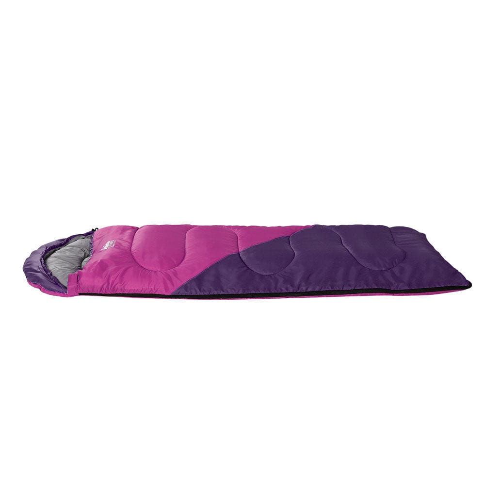 Weisshorn Sleeping Bag Kids Single 172cm Thermal Camping Hiking Pink - SportZone.co.nz