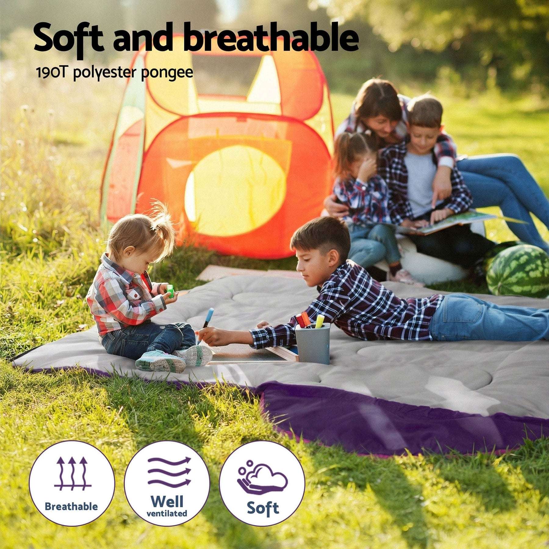 Weisshorn Sleeping Bag Set of 2 Kids Single 172cm Thermal Camping Hiking - SportZone.co.nz
