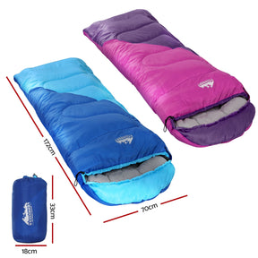 Weisshorn Sleeping Bag Set of 2 Kids Single 172cm Thermal Camping Hiking - SportZone.co.nz