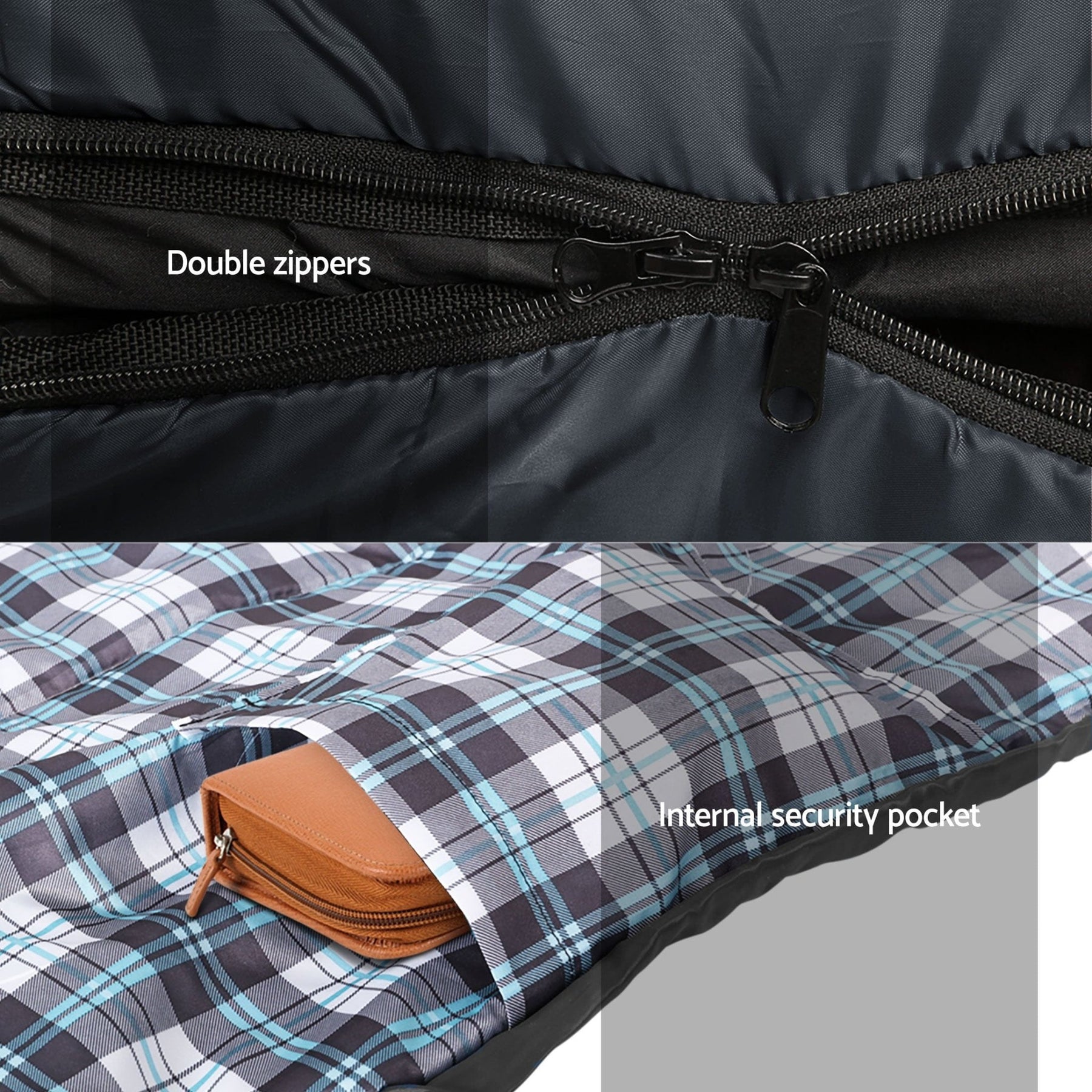 Weisshorn Sleeping Bag Set of 2 Single Thermal Camping Hiking Tent 0℃ - SportZone.co.nz